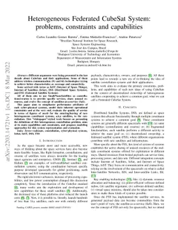 Heterogeneous Federated CubeSat System: problems, constraints and
  capabilities