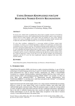 Using Domain Knowledge for Low Resource Named Entity Recognition