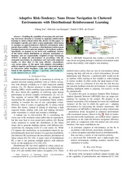 Adaptive Risk-Tendency: Nano Drone Navigation in Cluttered Environments
  with Distributional Reinforcement Learning