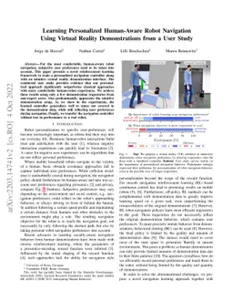Learning Personalized Human-Aware Robot Navigation Using Virtual Reality
  Demonstrations from a User Study