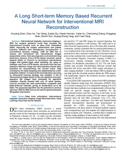 A Long Short-term Memory Based Recurrent Neural Network for
  Interventional MRI Reconstruction