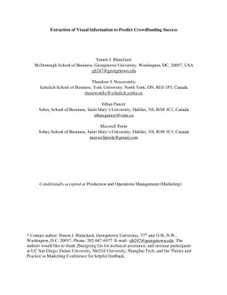 Extraction of Visual Information to Predict Crowdfunding Success