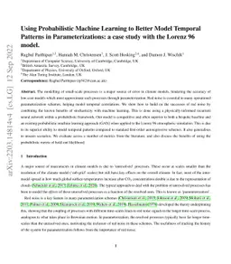 Using Probabilistic Machine Learning to Better Model Temporal Patterns
  in Parameterizations: a case study with the Lorenz 96 model