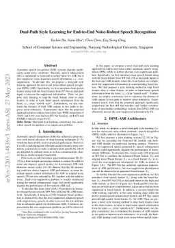 Dual-Path Style Learning for End-to-End Noise-Robust Speech Recognition