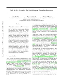 Safe Active Learning for Multi-Output Gaussian Processes