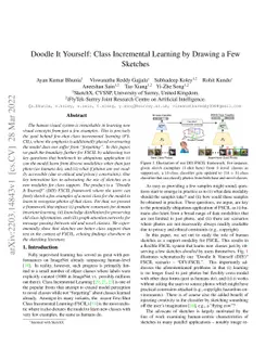Doodle It Yourself: Class Incremental Learning by Drawing a Few Sketches
