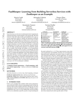 FaaSKeeper: Learning from Building Serverless Services with ZooKeeper as
  an Example