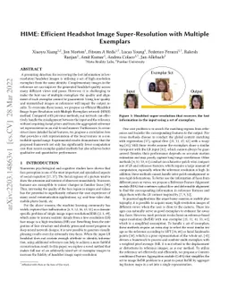 HIME: Efficient Headshot Image Super-Resolution with Multiple Exemplars