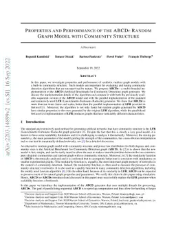 Properties and Performance of the ABCDe Random Graph Model with
  Community Structure