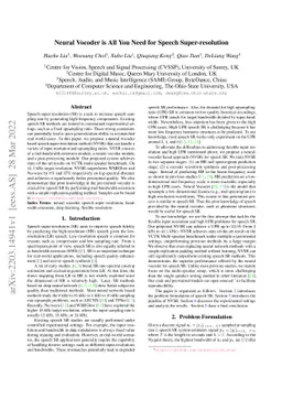 Neural Vocoder is All You Need for Speech Super-resolution