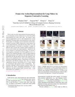 Frame-wise Action Representations for Long Videos via Sequence
  Contrastive Learning