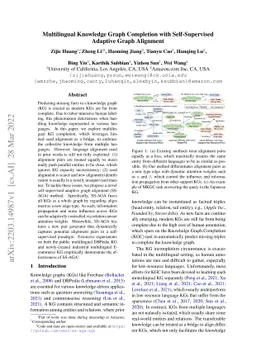 Multilingual Knowledge Graph Completion with Self-Supervised Adaptive
  Graph Alignment