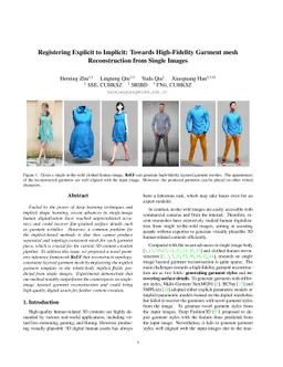 Registering Explicit to Implicit: Towards High-Fidelity Garment mesh
  Reconstruction from Single Images