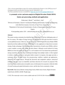 A systematic review and meta-analysis of Digital Elevation Model (DEM)
  fusion: pre-processing, methods and applications