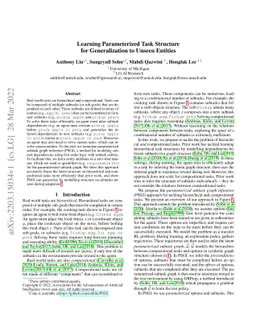 Learning Parameterized Task Structure for Generalization to Unseen
  Entities
