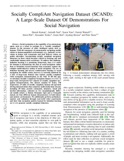 Socially Compliant Navigation Dataset (SCAND): A Large-Scale Dataset of
  Demonstrations for Social Navigation