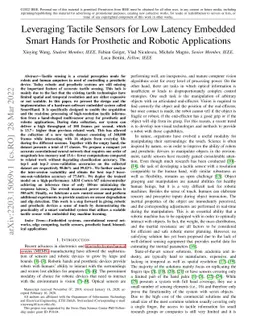 Leveraging Tactile Sensors for Low Latency Embedded Smart Hands for
  Prosthetic and Robotic Applications