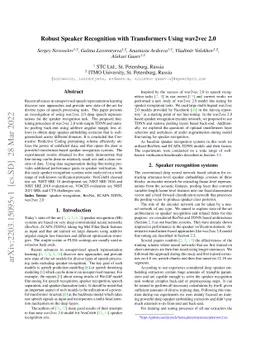 Robust Speaker Recognition with Transformers Using wav2vec 2.0