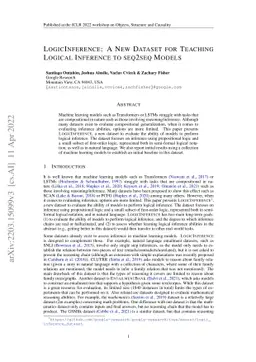 LogicInference: A New Dataset for Teaching Logical Inference to seq2seq
  Models