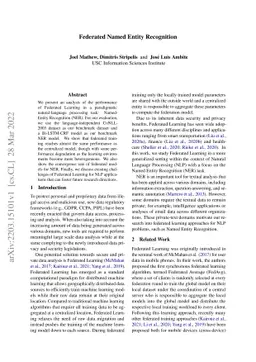 Federated Named Entity Recognition