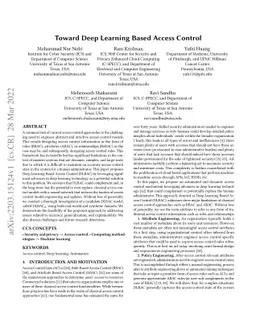 Toward Deep Learning Based Access Control