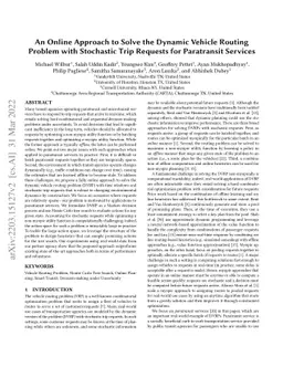 An Online Approach to Solve the Dynamic Vehicle Routing Problem with
  Stochastic Trip Requests for Paratransit Services