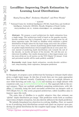 LocalBins: Improving Depth Estimation by Learning Local Distributions