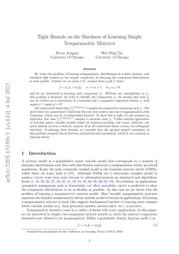 Tight Bounds on the Hardness of Learning Simple Nonparametric Mixtures