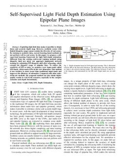 Self-Supervised Light Field Depth Estimation Using Epipolar Plane Images