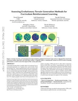 Assessing Evolutionary Terrain Generation Methods for Curriculum
  Reinforcement Learning