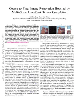 Coarse to Fine: Image Restoration Boosted by Multi-Scale Low-Rank Tensor
  Completion