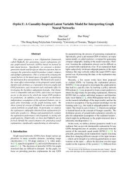 OrphicX: A Causality-Inspired Latent Variable Model for Interpreting
  Graph Neural Networks