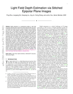 Light Field Depth Estimation via Stitched Epipolar Plane Images