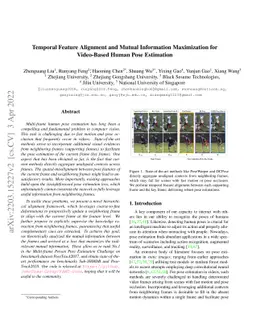 Temporal Feature Alignment and Mutual Information Maximization for
  Video-Based Human Pose Estimation