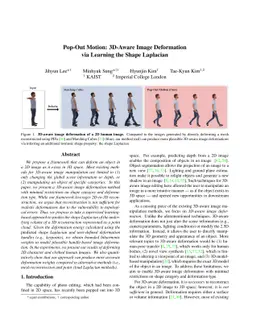 Pop-Out Motion: 3D-Aware Image Deformation via Learning the Shape
  Laplacian