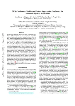 MFA-Conformer: Multi-scale Feature Aggregation Conformer for Automatic
  Speaker Verification