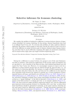 Selective inference for k-means clustering
