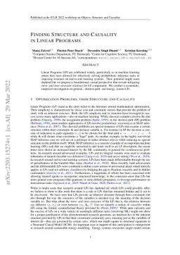 Finding Structure and Causality in Linear Programs