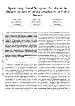 Sparse Image based Navigation Architecture to Mitigate the need of
  precise Localization in Mobile Robots