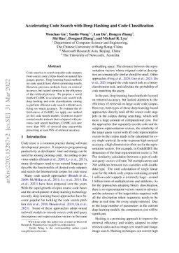 Accelerating Code Search with Deep Hashing and Code Classification