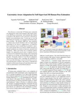 Uncertainty-Aware Adaptation for Self-Supervised 3D Human Pose
  Estimation