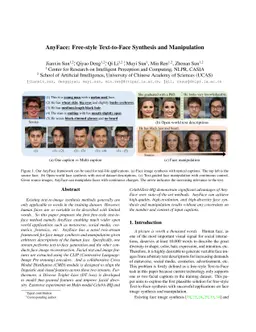 AnyFace: Free-style Text-to-Face Synthesis and Manipulation