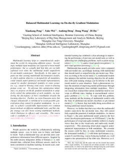 Balanced Multimodal Learning via On-the-fly Gradient Modulation
