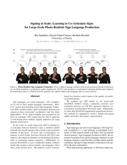 Signing at Scale: Learning to Co-Articulate Signs for Large-Scale
  Photo-Realistic Sign Language Production