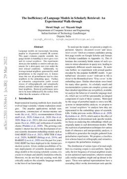 The Inefficiency of Language Models in Scholarly Retrieval: An
  Experimental Walk-through