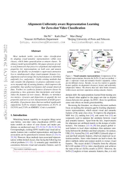 Alignment-Uniformity aware Representation Learning for Zero-shot Video
  Classification