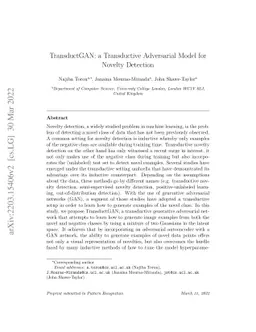 TransductGAN: a Transductive Adversarial Model for Novelty Detection