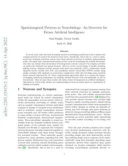 Spatiotemporal Patterns in Neurobiology: An Overview for Future
  Artificial Intelligence