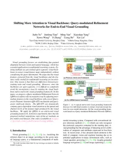 Shifting More Attention to Visual Backbone: Query-modulated Refinement
  Networks for End-to-End Visual Grounding