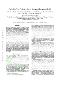 WeNet 2.0: More Productive End-to-End Speech Recognition Toolkit